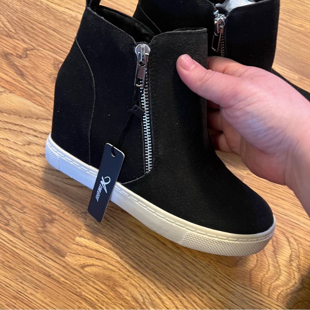 Black Wedge Ankle Boots - Picture 5 of 15